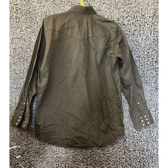 Cowboy Workwear Men's M Brown Western Shirt Long Sleeve Snap - Picture 6 of 6